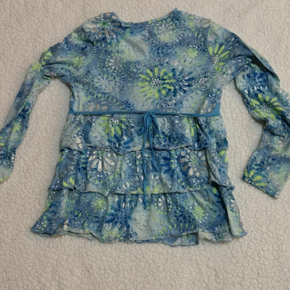Justice Girls Long Sleeve Ruffled Top Size 18